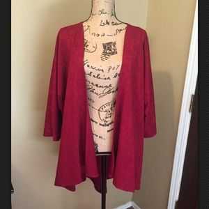 Lularoe Solid Red Lindsay Kimono